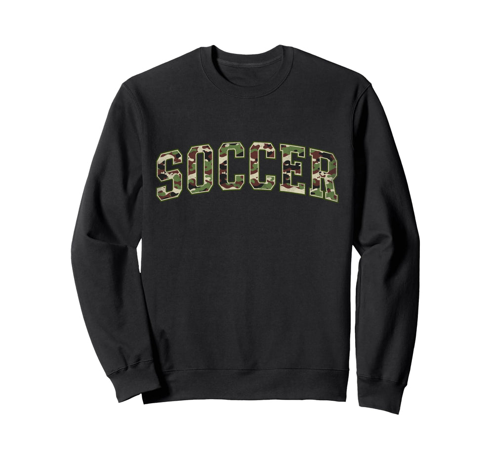 Camo Soccer Camourflage Varsity Sweatshirt - Fun Novelty Design Unisex