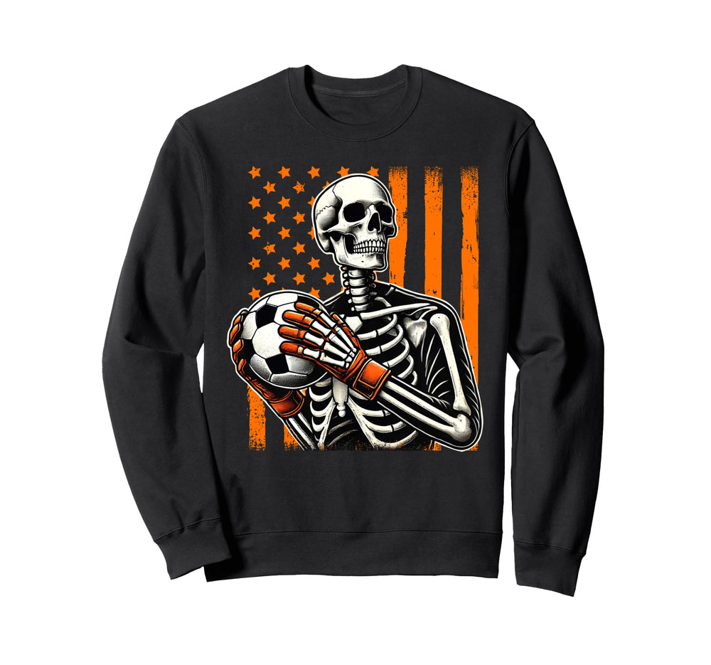 Skeleton Goalkeeper Holding Sweatshirt - Fun Novelty Design Men Women