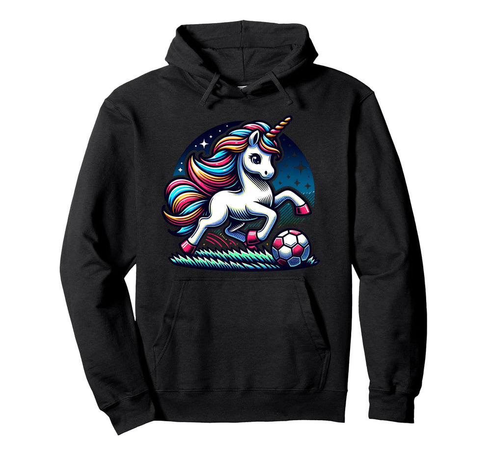 Footballer Unicorn Fans Soccer Team Hoodie - Unique Graphic Unisex