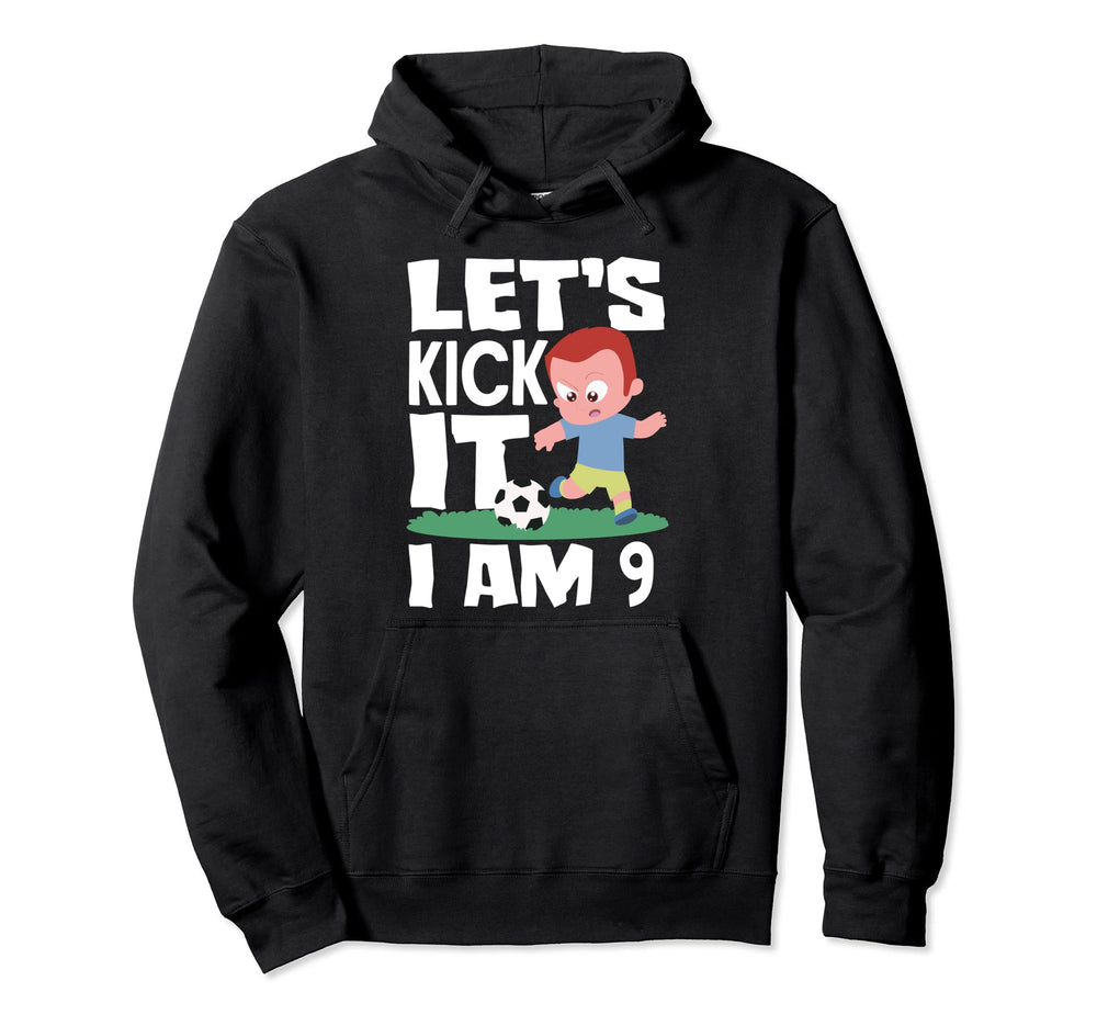 9Th Birthday 9 Years Soccer Football Hoodie - Fun Novelty Design Men Women
