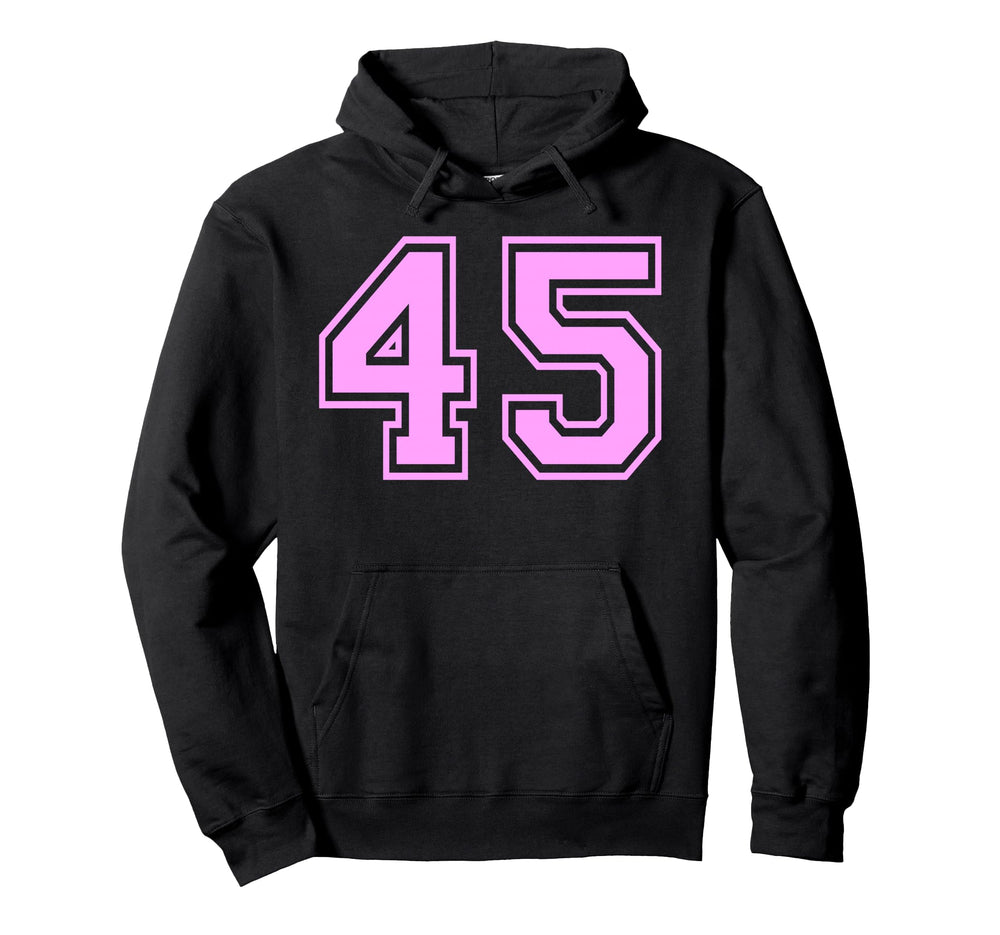 45 Number Forty Five Sports Varsity Hoodie - Casual Everyday Wear Unisex