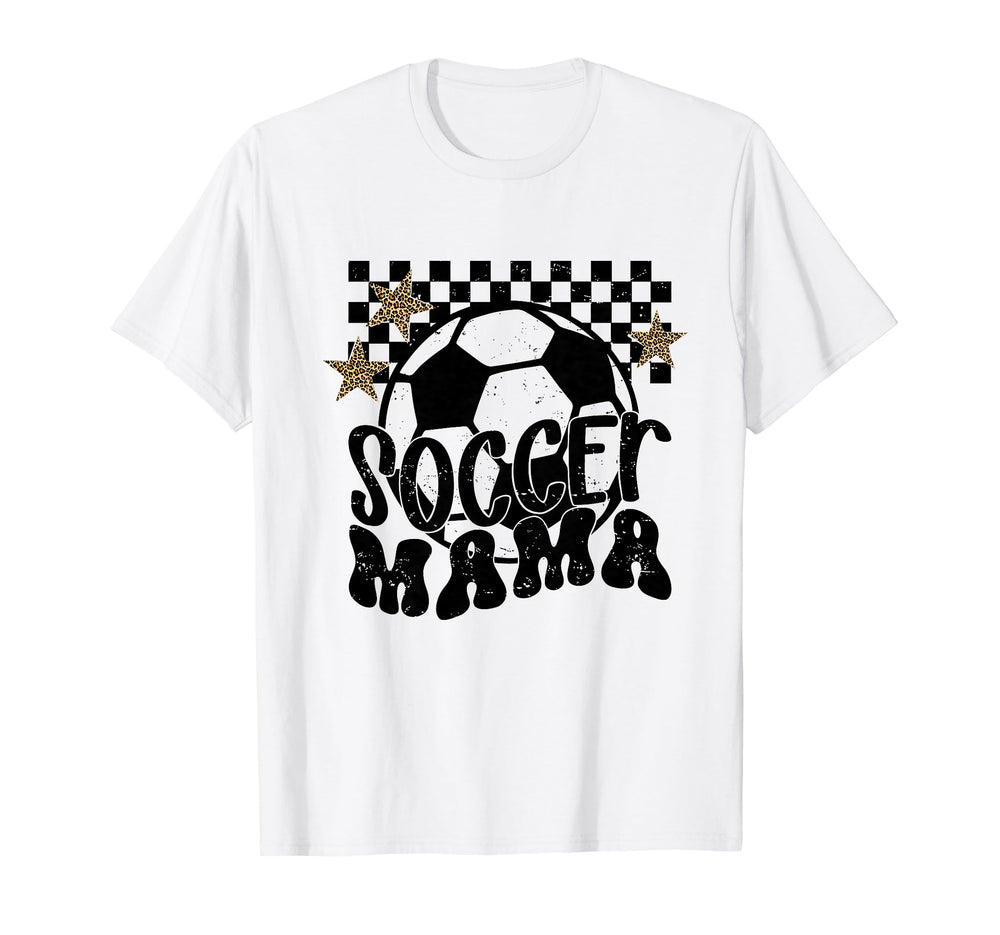 Checkered Soccer Mama Soccer Mom Soccer T-Shirt - Unique Graphic Men Women