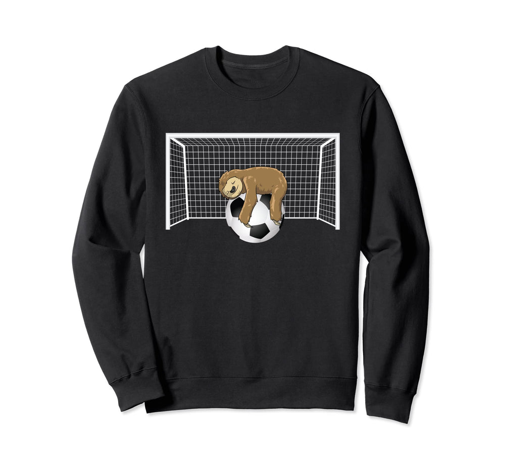 Lazy Sloth Soccer Ball Funny Sweatshirt - Casual Everyday Wear for Adults