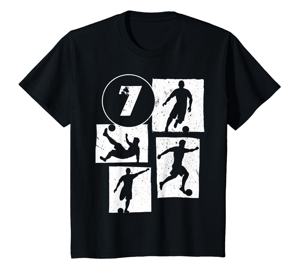 7Th Birthday Soccer Player Football 7 T-Shirt - Custom Art Print Unisex