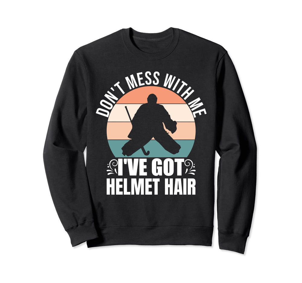 Field Hockey Goalie Goal Keeper Helmet Sweatshirt - Graphic Print Unisex