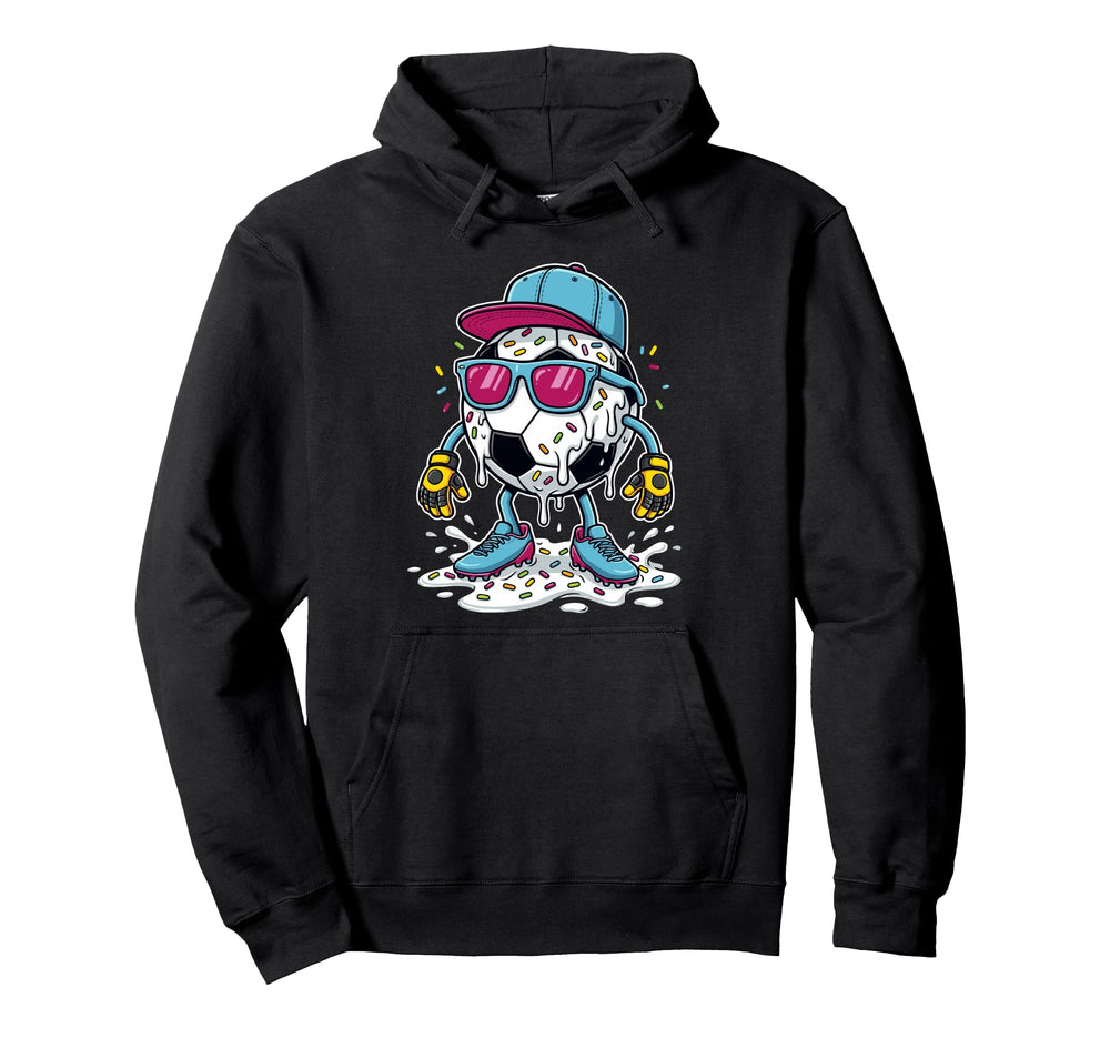 Soccer Ball Melting Ice Cream Drip Hoodie - Unique Graphic Men Women