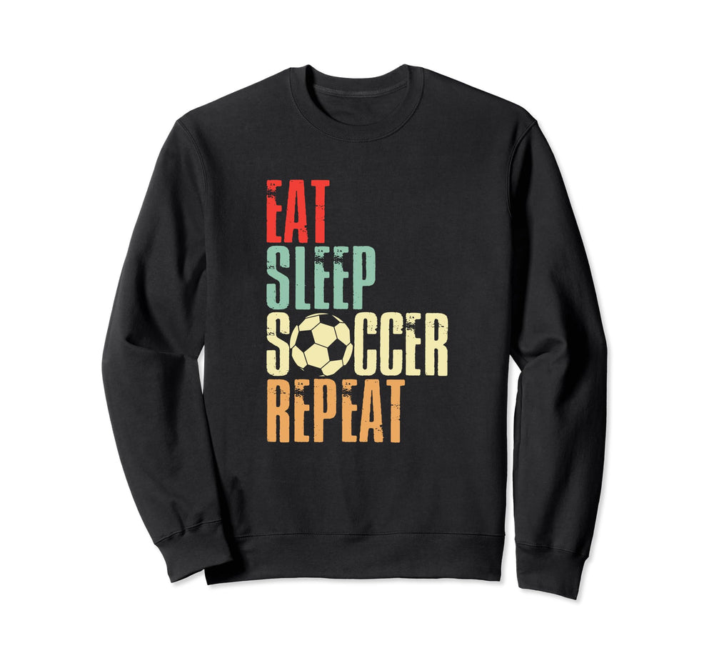 Eat Sleep Soccer Repeat Colored Sweatshirt - Graphic Print for Adults