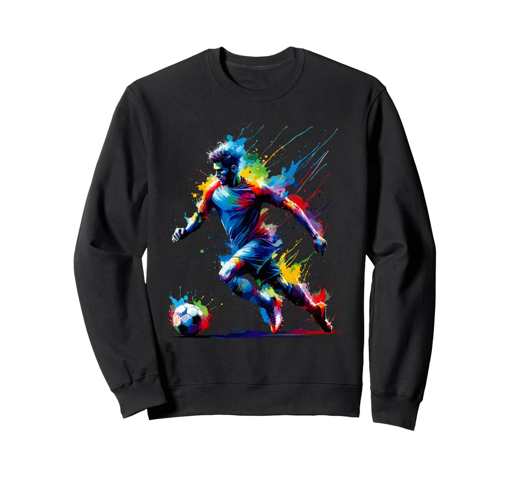 Colorful Splash Art Soccer Sport Sweatshirt - Trendy Graphic Men Women
