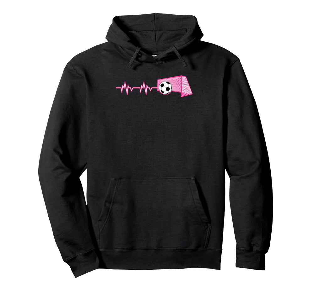 Heartbeat Football Soccer Goalie Hoodie - Minimalist Print for Adults