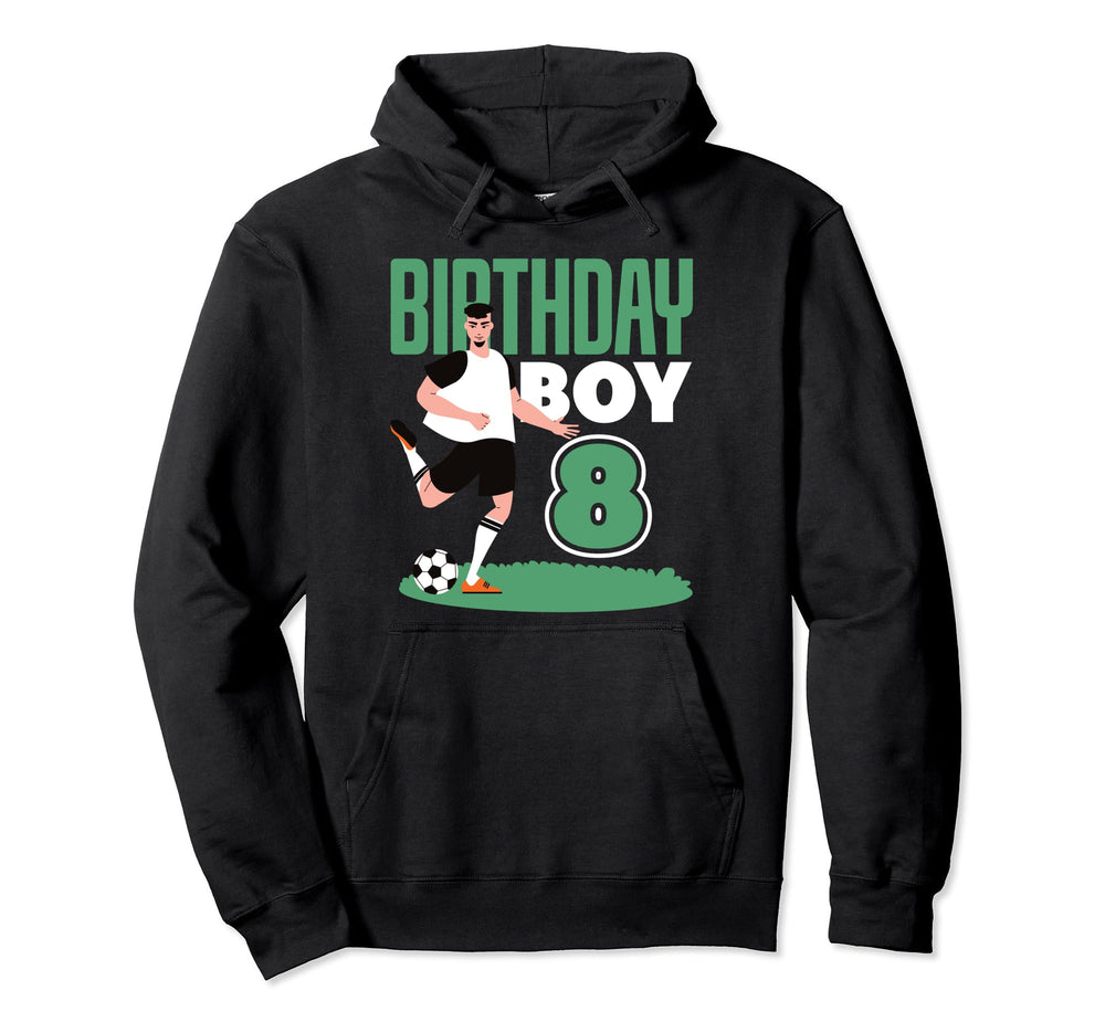 8Th Birthday 8 Years Soccer Football Hoodie - Custom Art Print for Adults