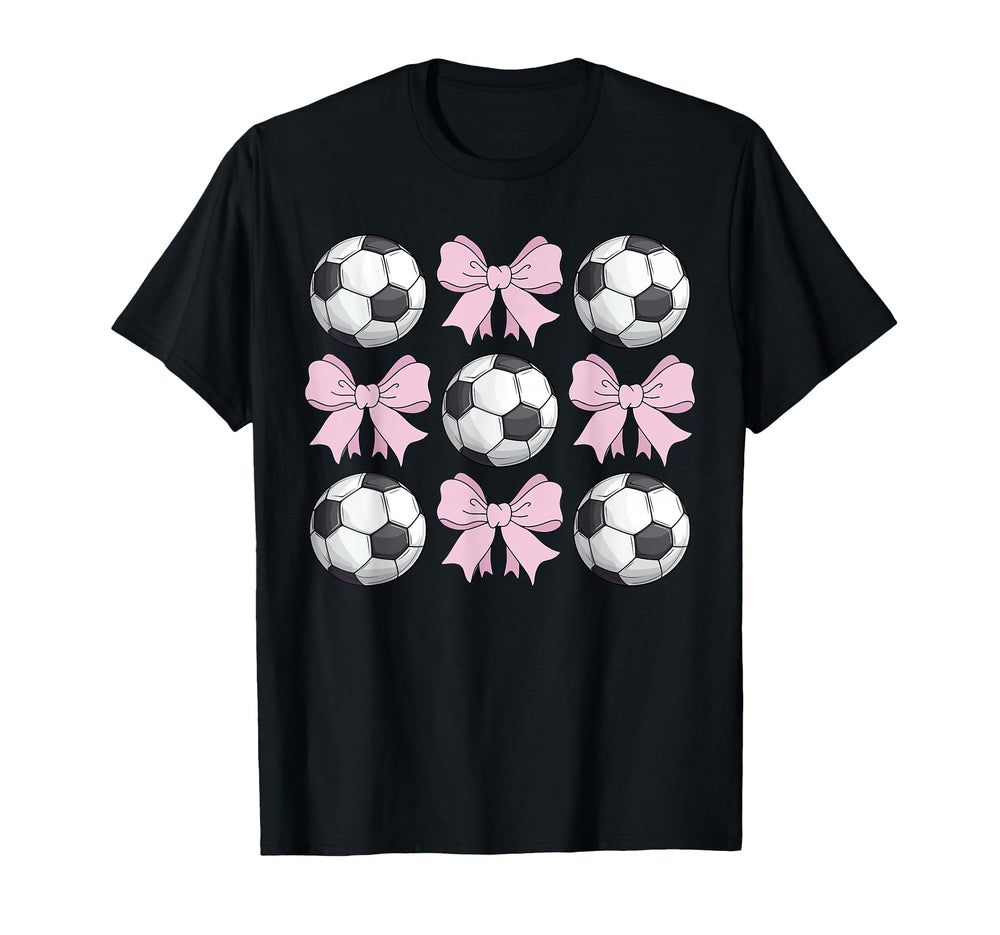 Soccer Coquette Bow Soccer T-Shirt - Fun Novelty Design Unisex