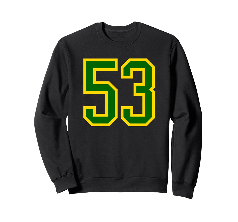 Green Yellow Sport Team Number 53 Sweatshirt - Novelty Apparel Men Women