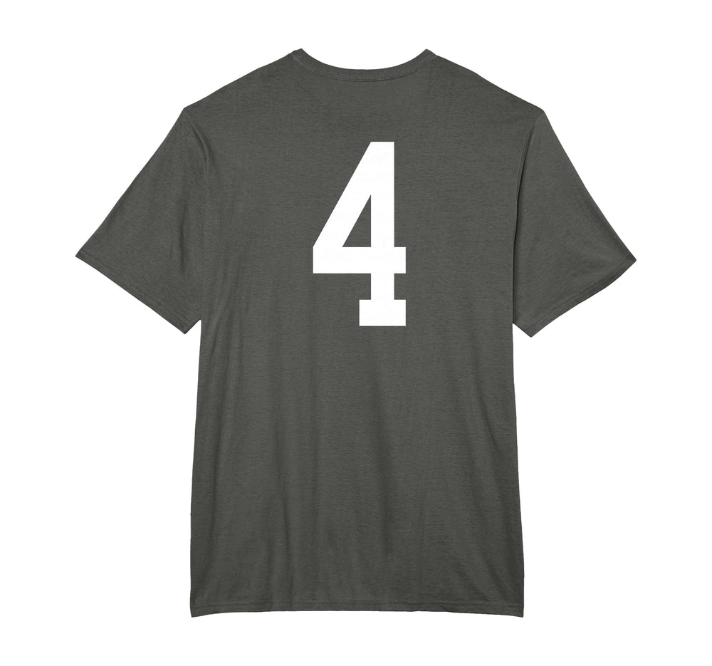 Number 4 Back Soccer Training T-Shirt - Graphic Print for Adults
