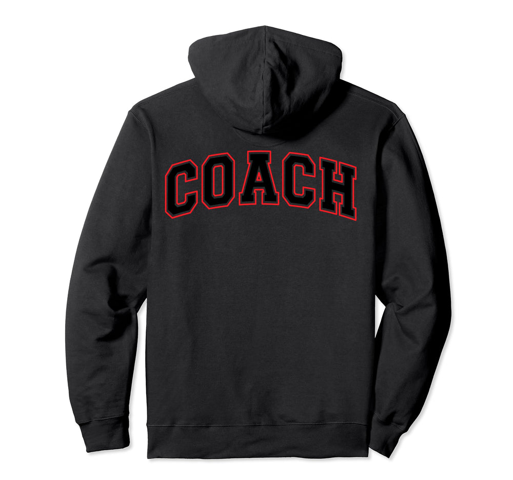 Coach Sports Trainer Black Red Back Hoodie - Custom Art Print Men Women
