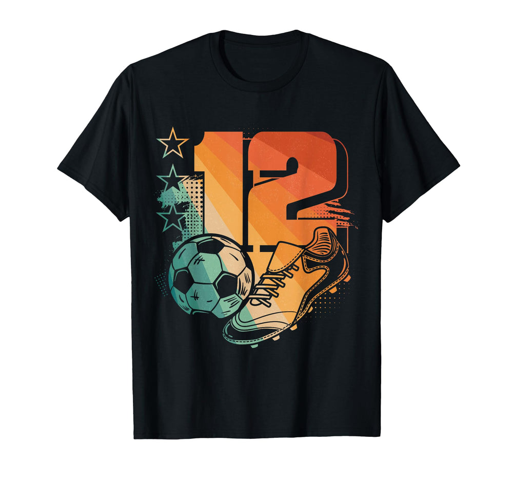 12Th Birthday Soccer Player Football T-Shirt - Minimalist Print Men Women