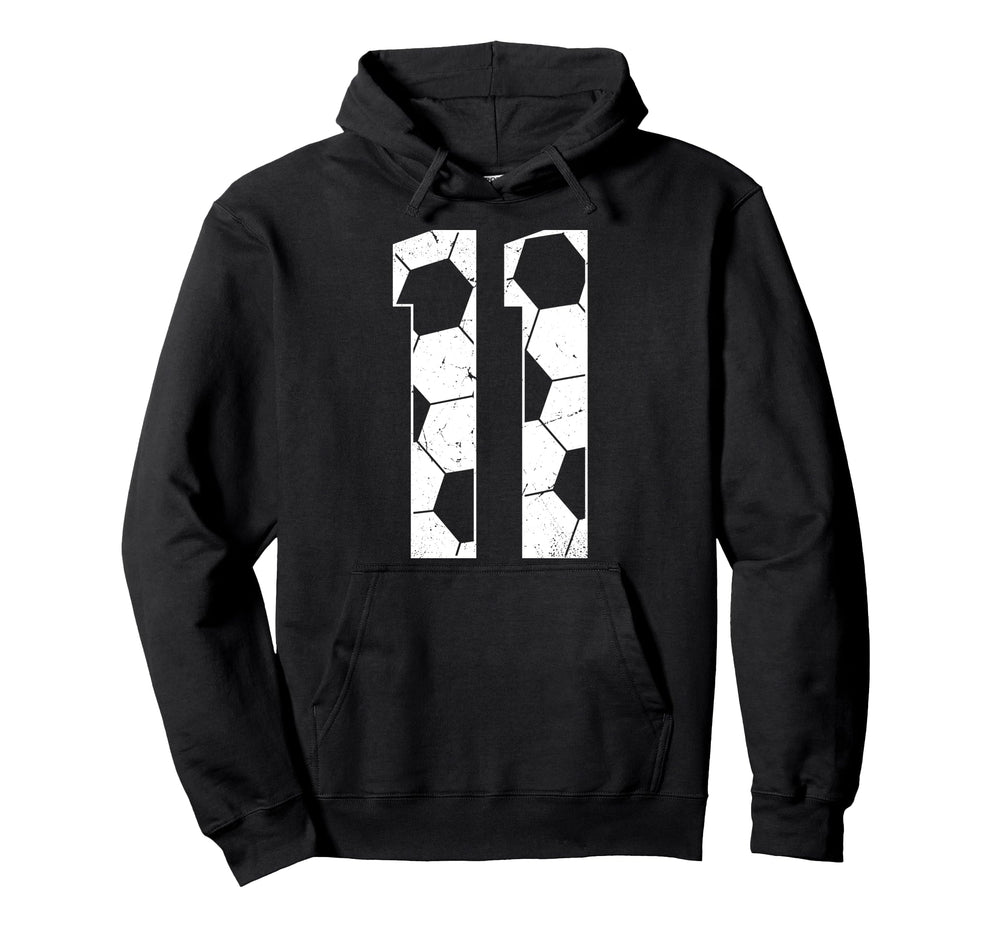 11Th Birthday Soccer Player Football Hoodie - Minimalist Print for Adults