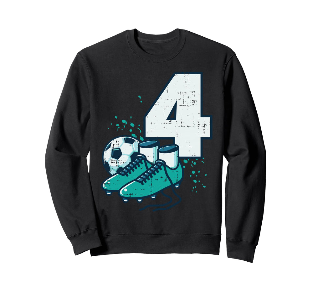 4Th Birthday Soccer Ball Shoes Sweatshirt - Fun Novelty Design for Adults