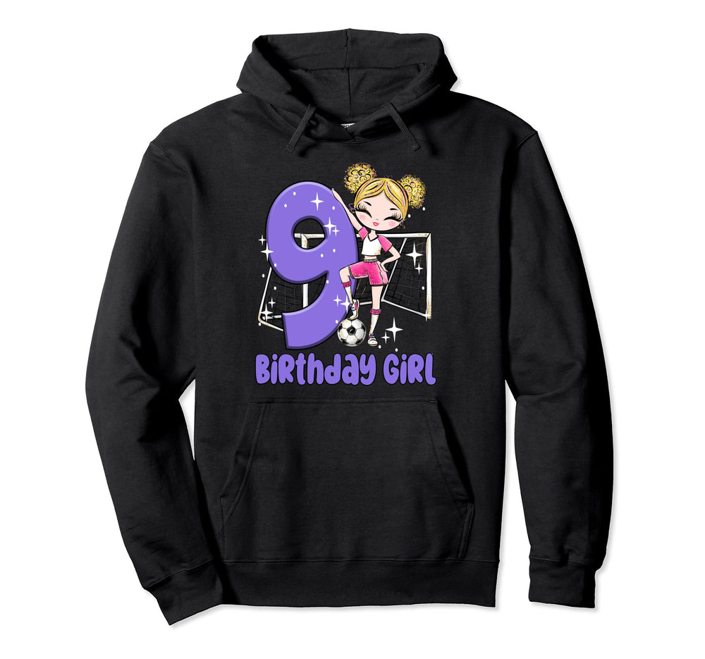 9Th Birthday Soccer Ball Net Party Hoodie - Fun Novelty Design for Adults