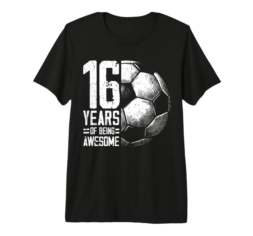 16Th Birthday Soccer Player Football 16 T-Shirt - Trendy Graphic Unisex