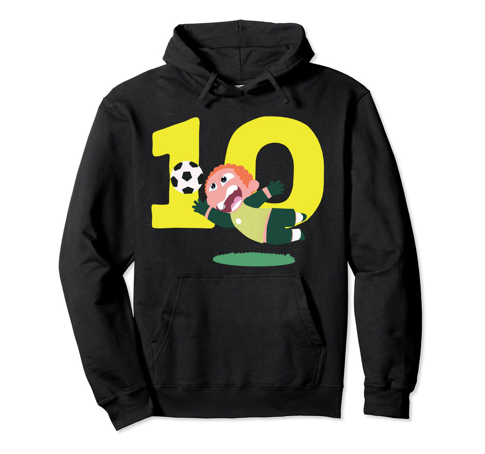 10Th Birthday 10 Years Soccer Football Hoodie - Unique Graphic for Adults