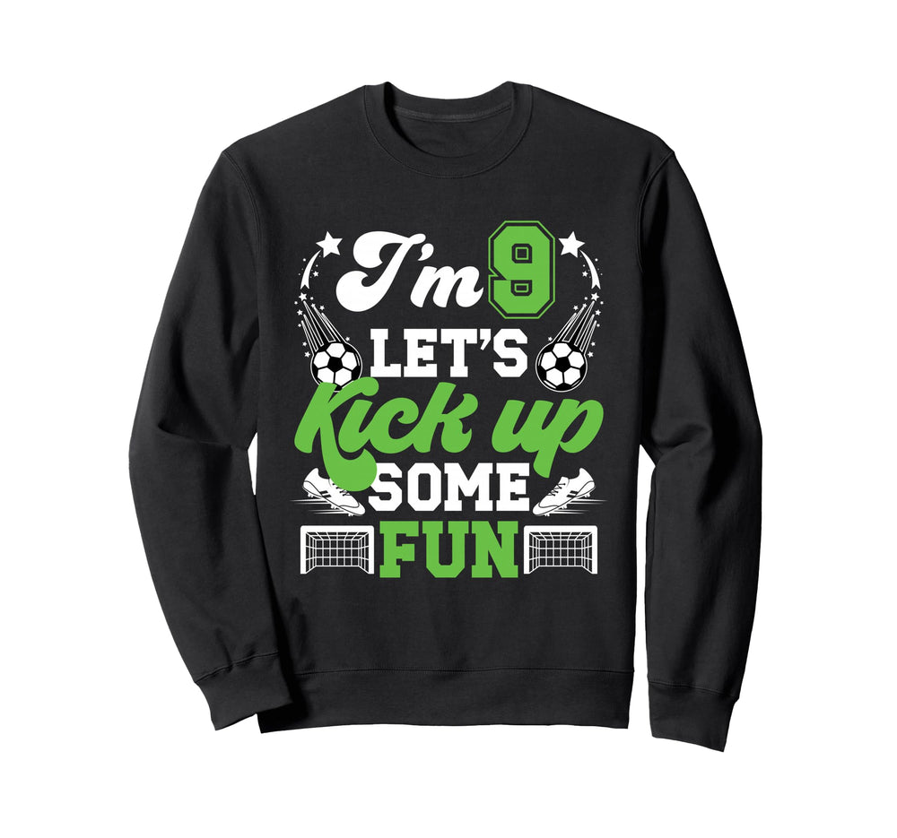 9Th Birthday Soccer Nine Year Old Sweatshirt - Graphic Print Men Women