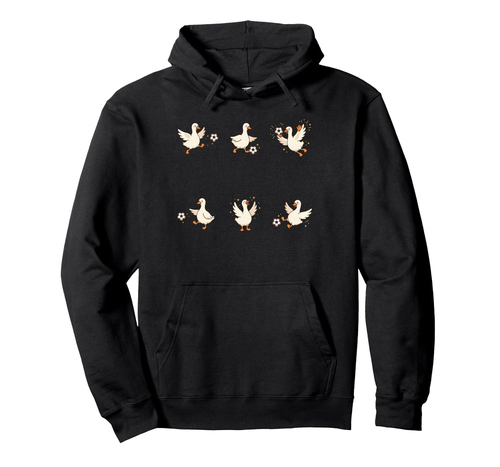 Silly Goose Playing Soccer Player Hoodie - Minimalist Print Men Women