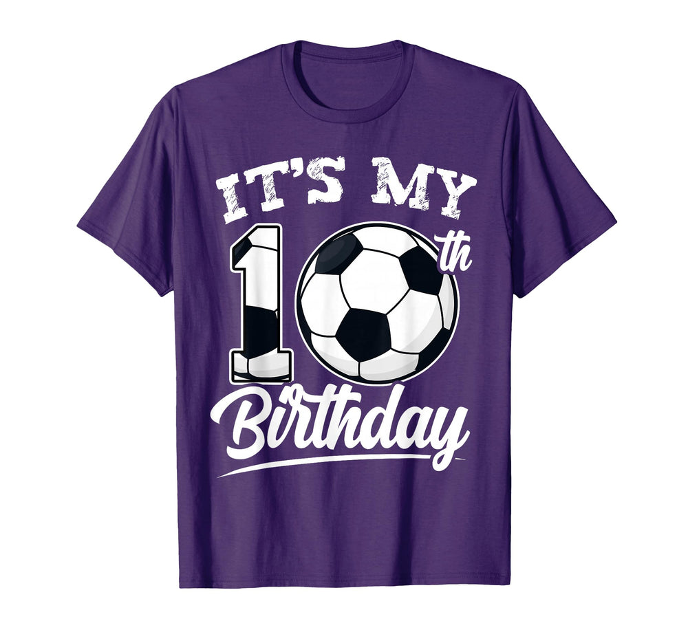 Its My 10Th Birthday Soccer Player T-Shirt - Minimalist Print for Adults