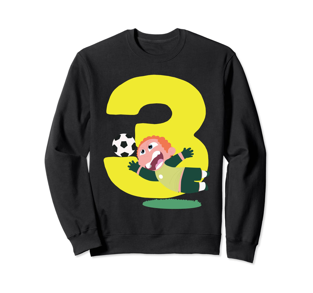 3Rd Birthday 3 Years Soccer Football Sweatshirt - Graphic Print Men Women