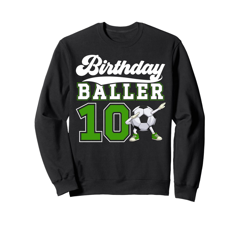 10Th Soccer Birthday Party Ten Year Sweatshirt - Unique Graphic Men Women