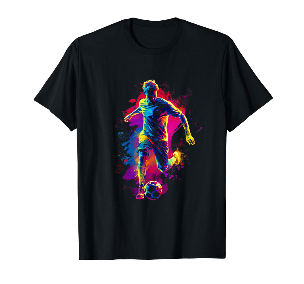 Soccer Colorful Player Goal Team Sport T-Shirt - Trendy Graphic for Adults