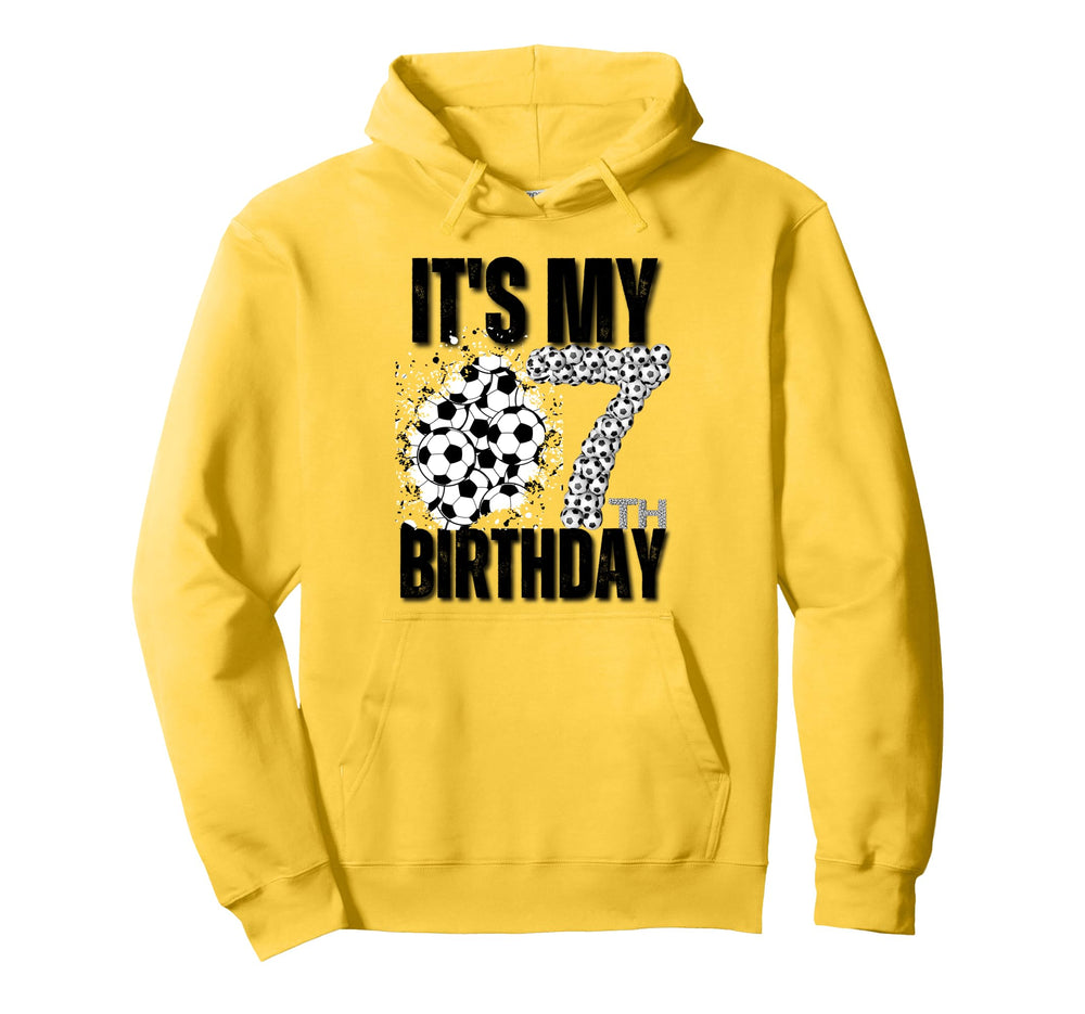 Its My 7Th Birthday Soccer Player 7Th Hoodie - Trendy Graphic for Adults