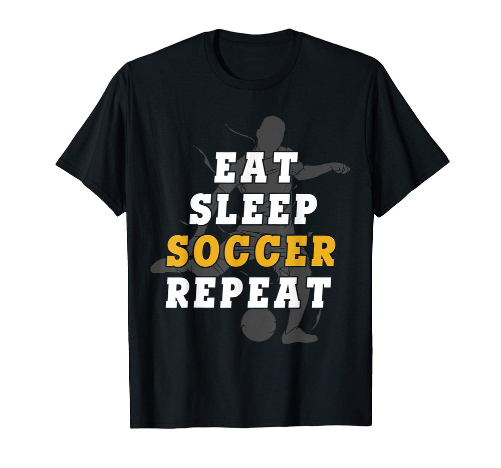 Eat Sleep Soccer Repeat Sport Player T-Shirt - Custom Art Print for Adults