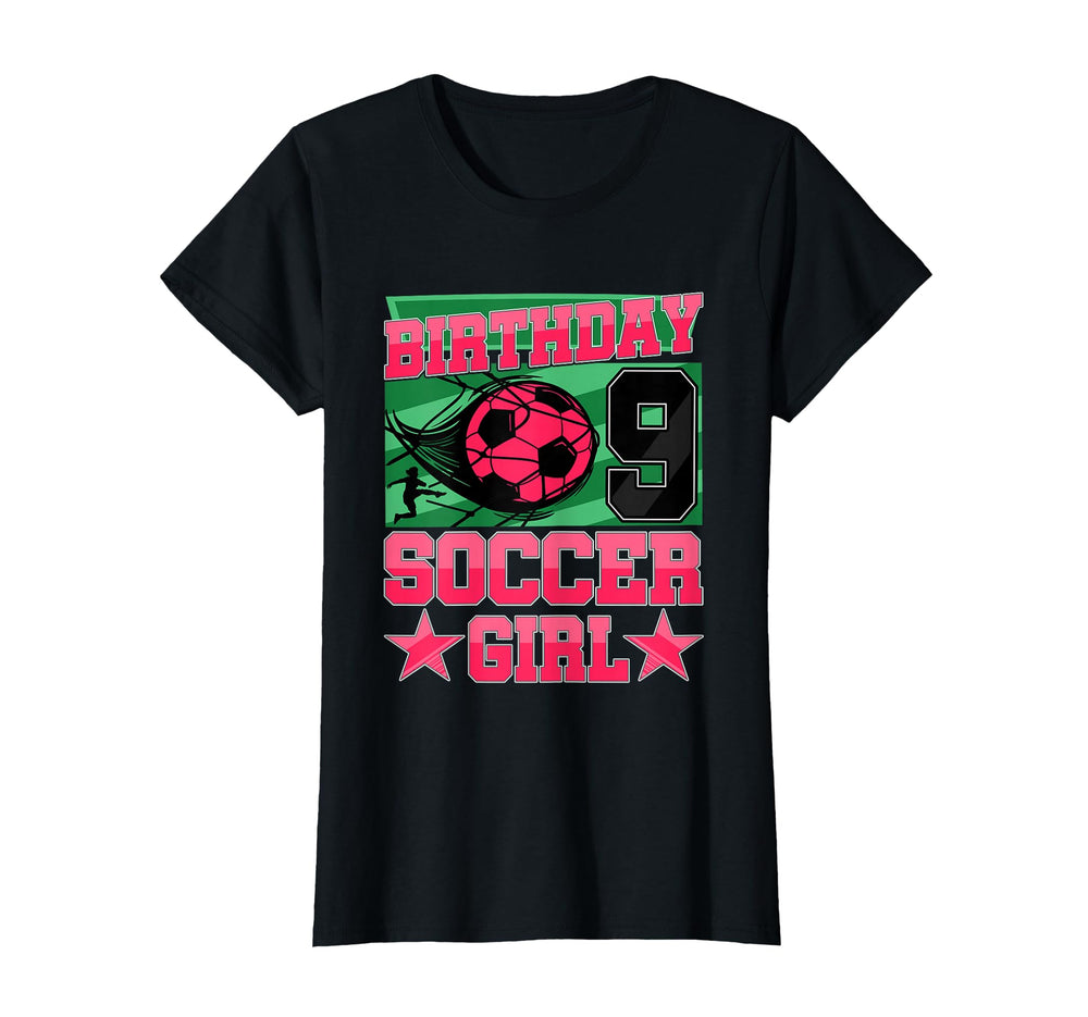 Soccer Birthday Party 9Th Birthday 9 Years T-Shirt - Graphic Print Unisex