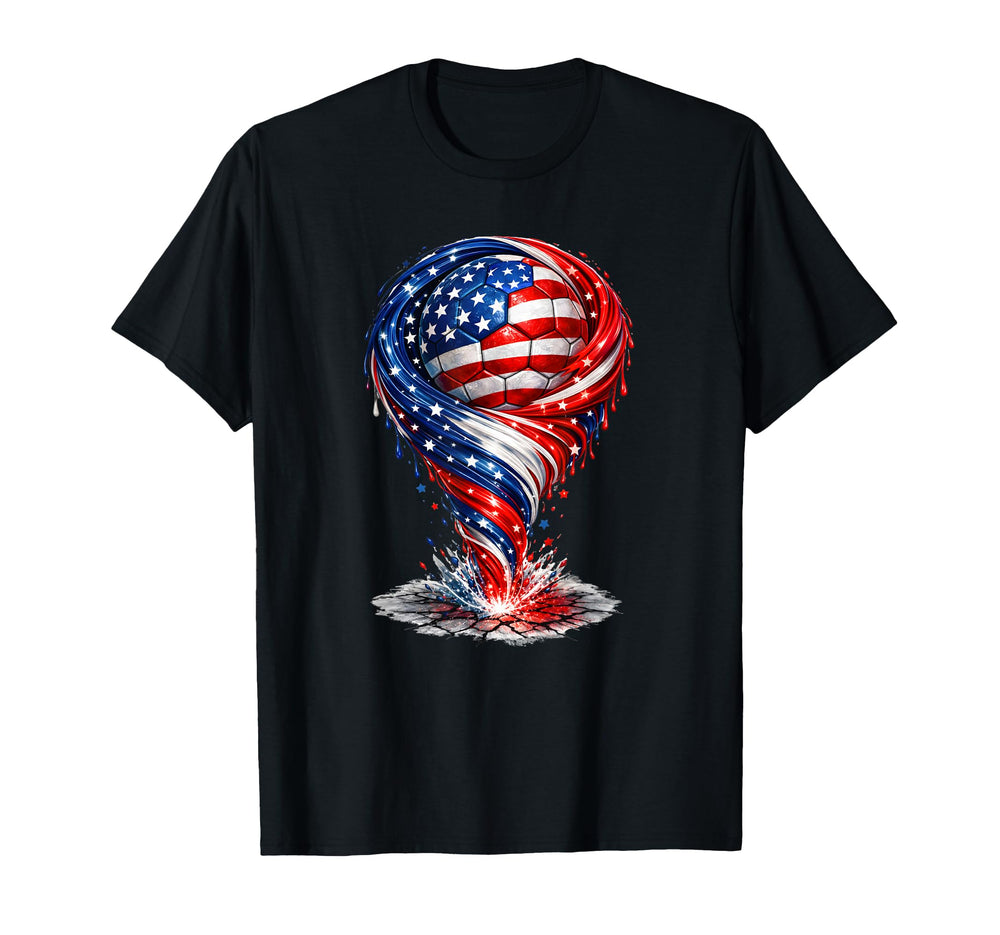 Patriotic Soccer Ball American Flag Soccer T-Shirt - Trendy Graphic Unisex