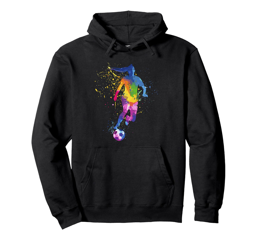 Colorful Funny Soccer Player Fan Dad Hoodie - Minimalist Print Men Women