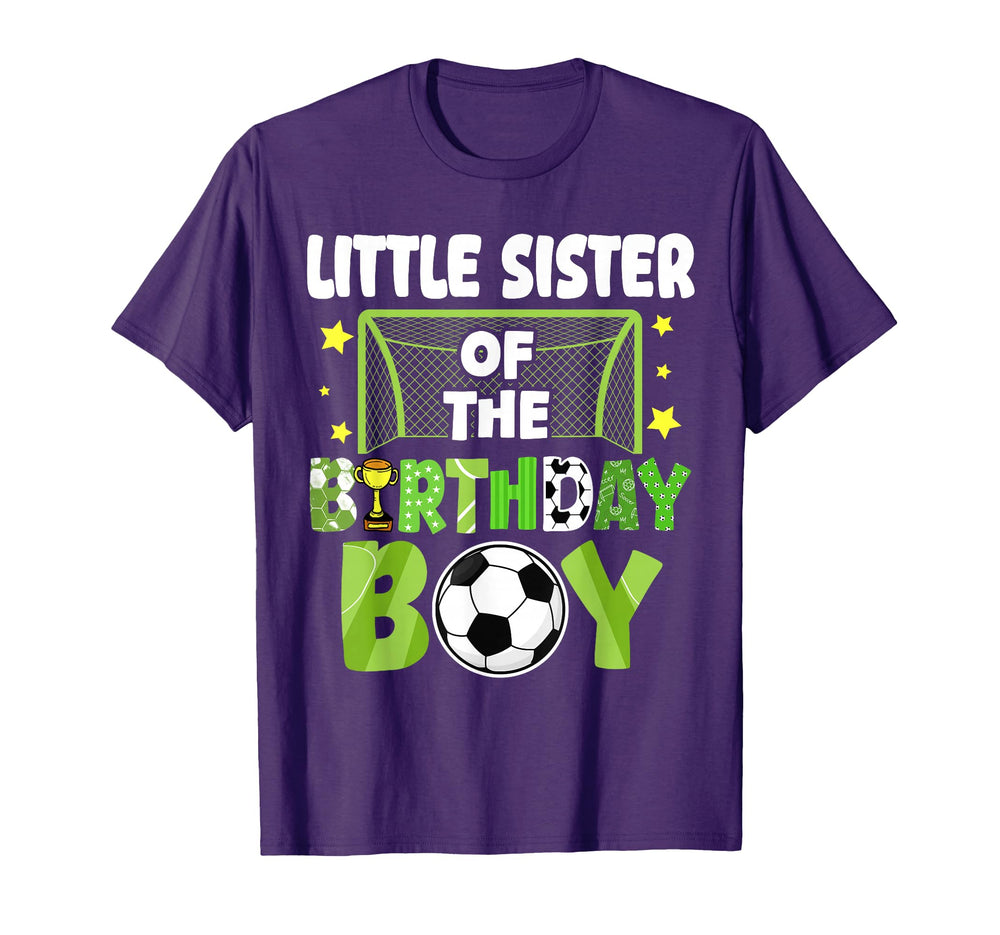 Soccer Little Sister Birthday Party T-Shirt - Minimalist Print Unisex