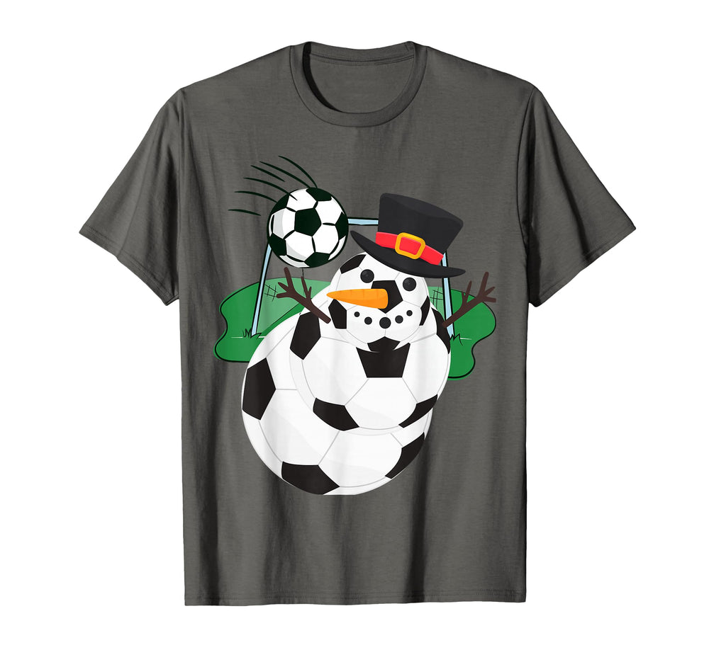 Soccer Balls Snowman Winter Sports T-Shirt - Aesthetic Graphic Men Women