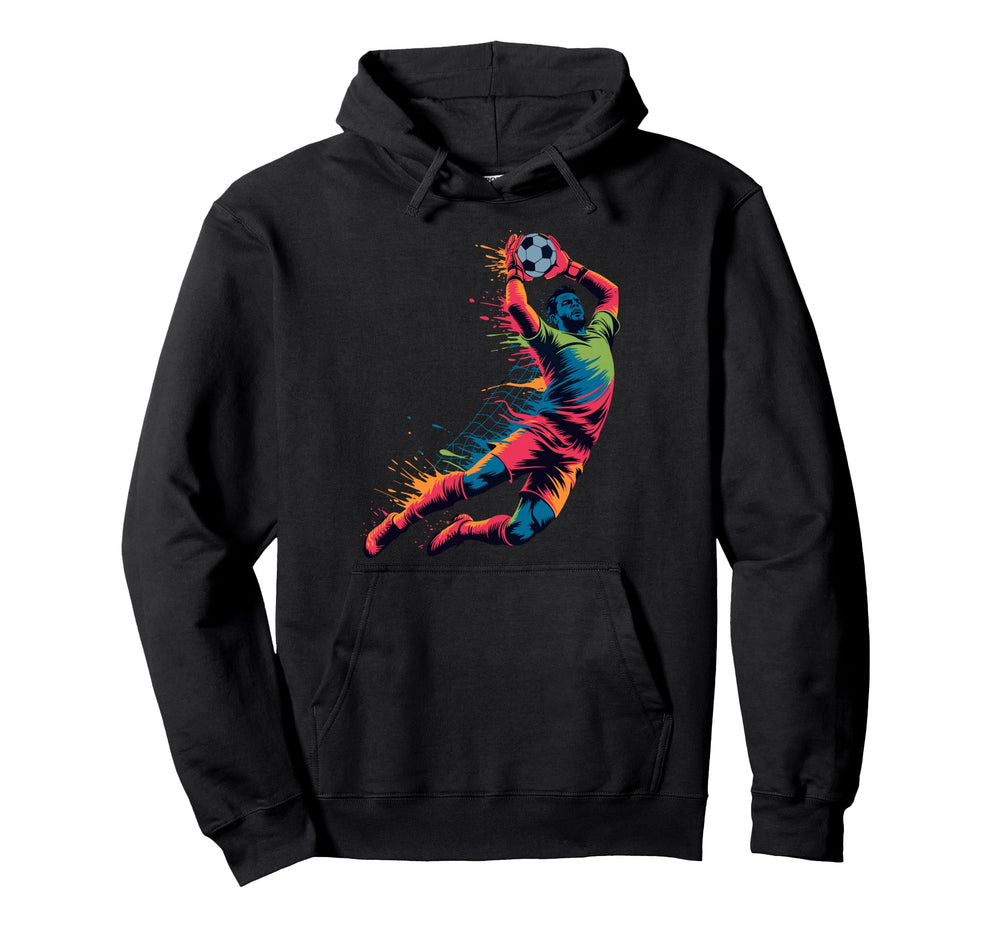 Colorful Funny Soccer Goalie Player Hoodie - Aesthetic Graphic for Adults
