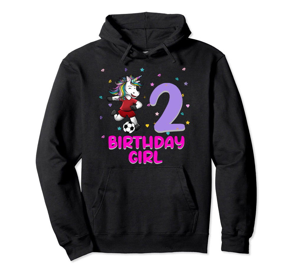 Unicorn Soccer 2Nd Birthday Love Funny 2 Hoodie - Unique Graphic Unisex