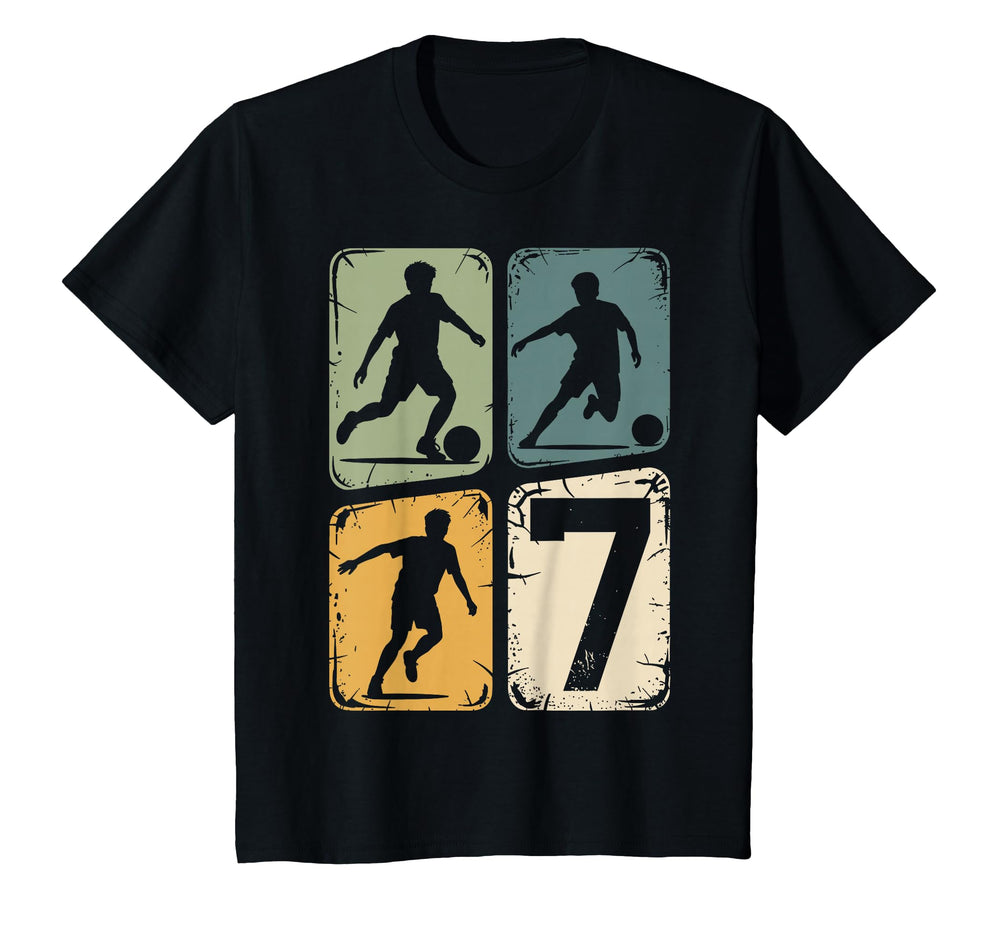 7Th Birthday 7 Soccer Player Soccer T-Shirt - Custom Art Print for Adults