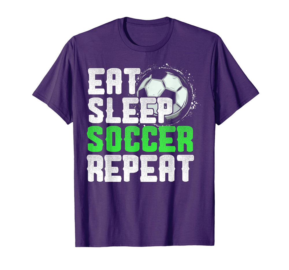 Eat Sleep Soccer Repeat Sport Player T-Shirt - Streetwear Style for Adults