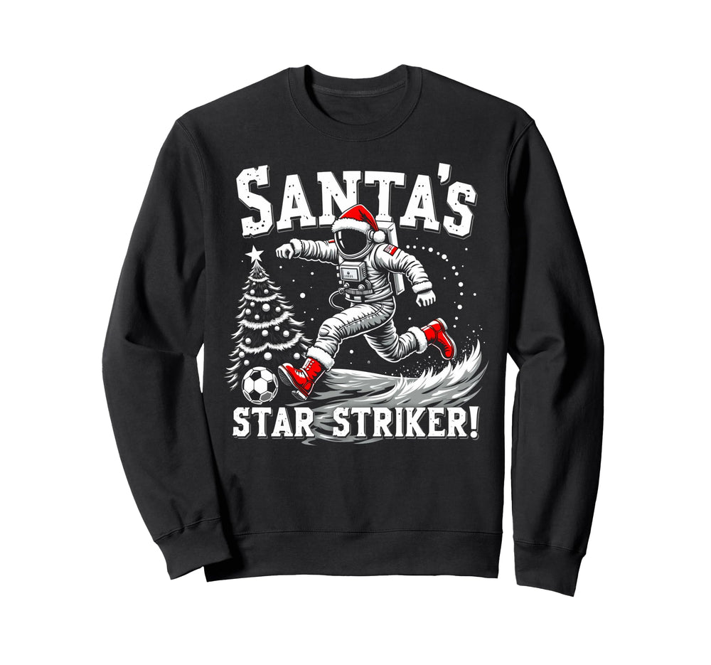 Santas Star Striker Funny Sweatshirt - Casual Everyday Wear for Adults