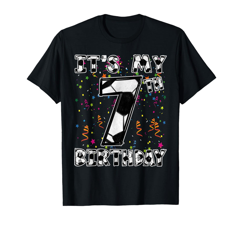 Its My 7Th Birthday Soccer Player 7 Bday T-Shirt - Graphic Print Men Women