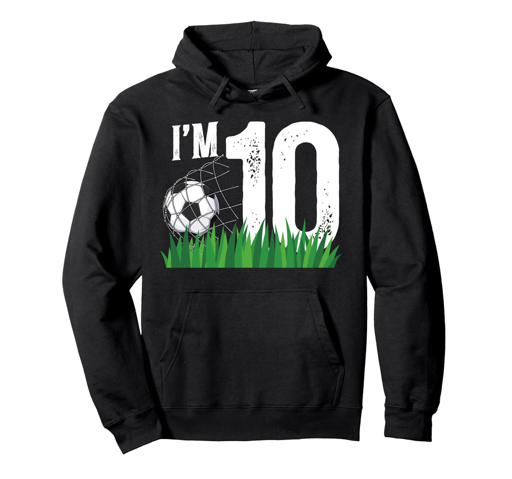 10Th Soccer Birthday Party Ten Year Hoodie - Custom Art Print for Adults