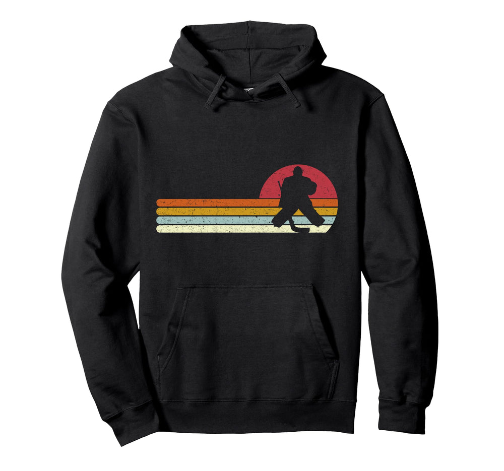 Goalie Sunset Ice Hockey Goalkeeper Hoodie - Unique Graphic Unisex