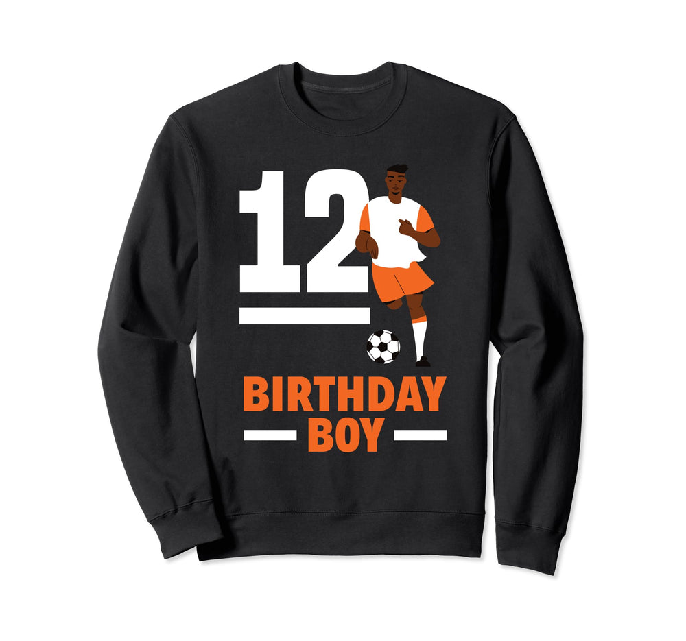 12Th Birthday 12 Years Soccer Sweatshirt - Aesthetic Graphic Unisex
