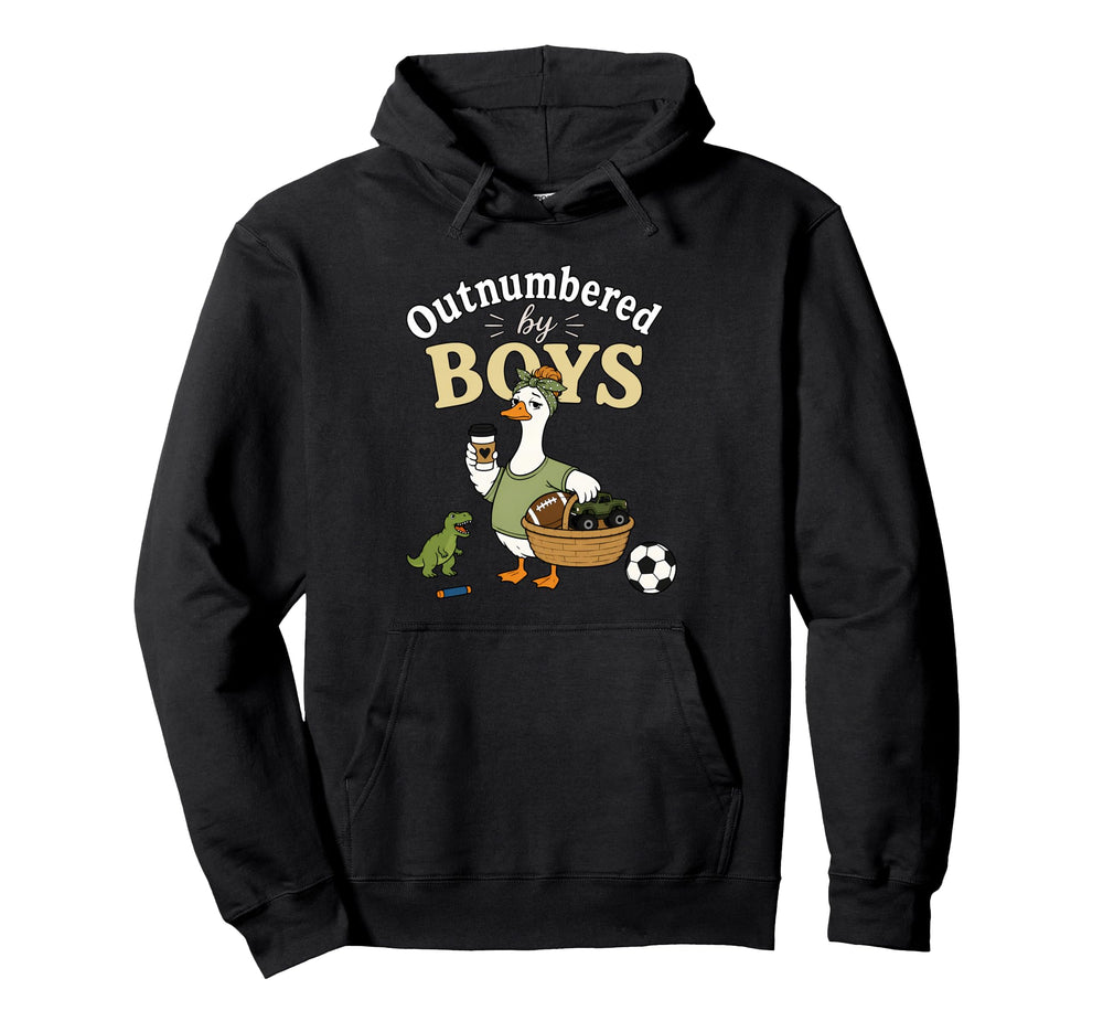 Outnumbered Funny Mom Soccer Family Hoodie - Minimalist Print Men Women
