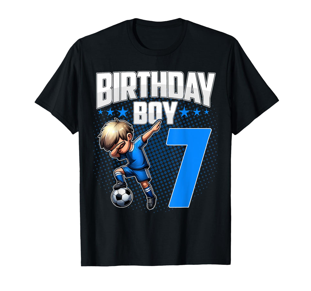 7Th Birthday Soccer Dabbing 7 T-Shirt - Fun Novelty Design for Adults