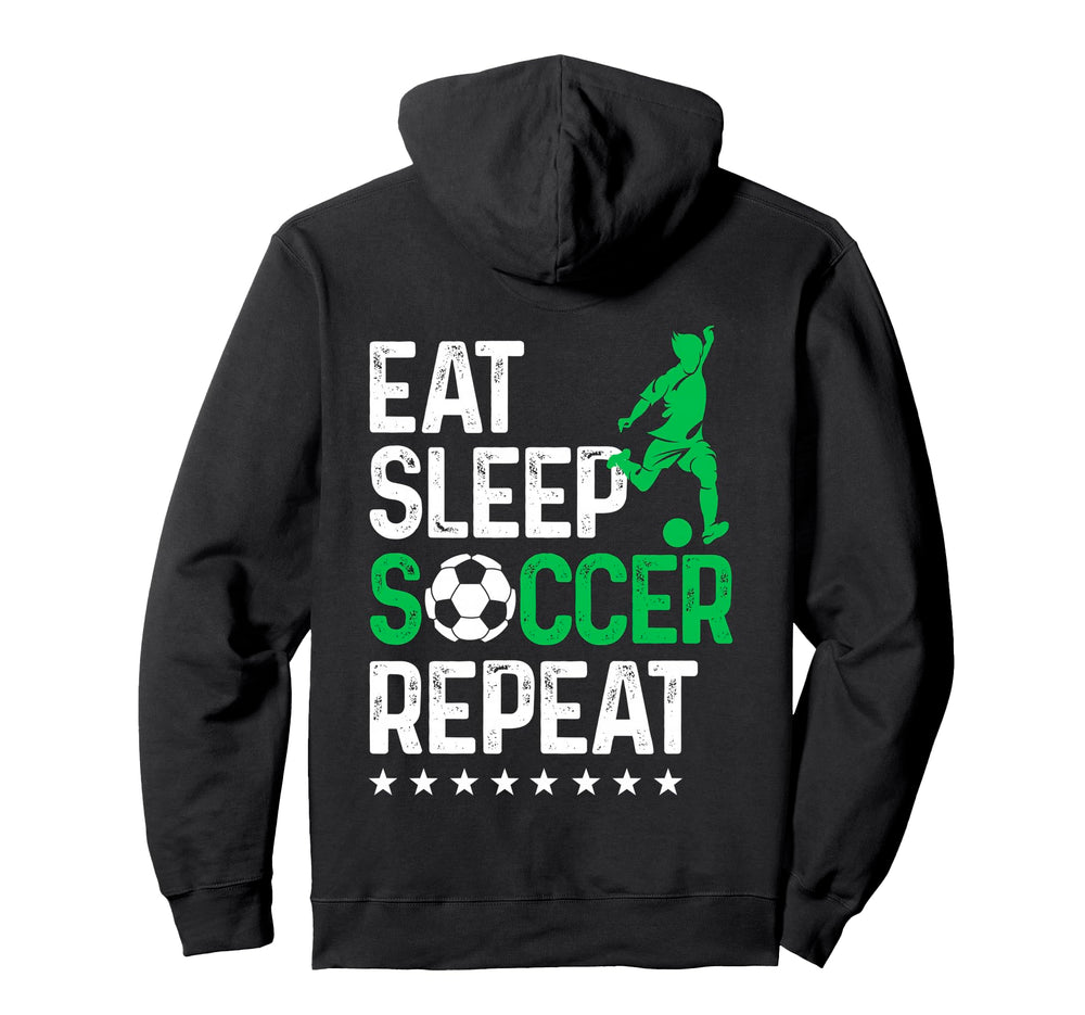 Eat Sleep Soccer Repeat Sport Player Hoodie - Custom Art Print for Adults