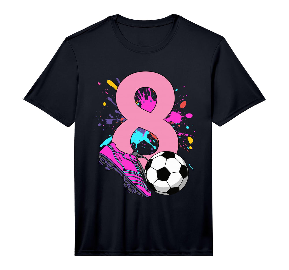 8Th Birthday Soccer Player Football T-Shirt - Custom Art Print for Adults